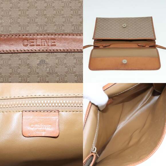 CELINE Macadam Canvas Shoulder Bag Pvc Beige - Picture 11 of 13